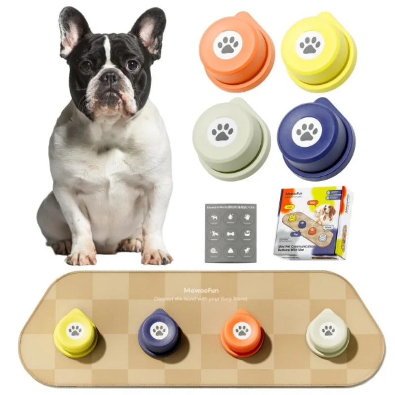 Dog Talking Button Set with Mat Communication Kit