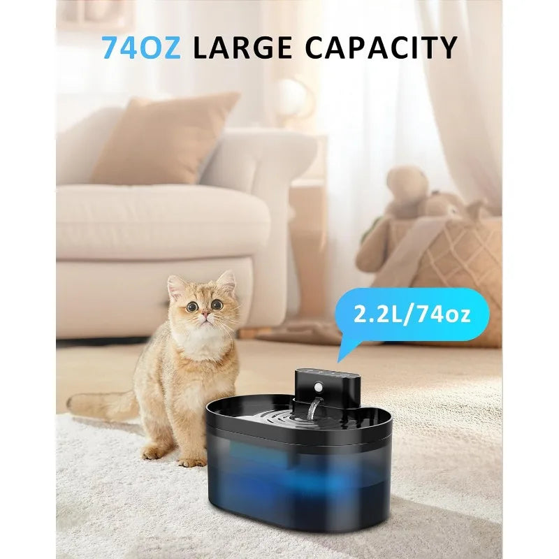 Automatic Wireless Cat Water Fountain Battery Operated
