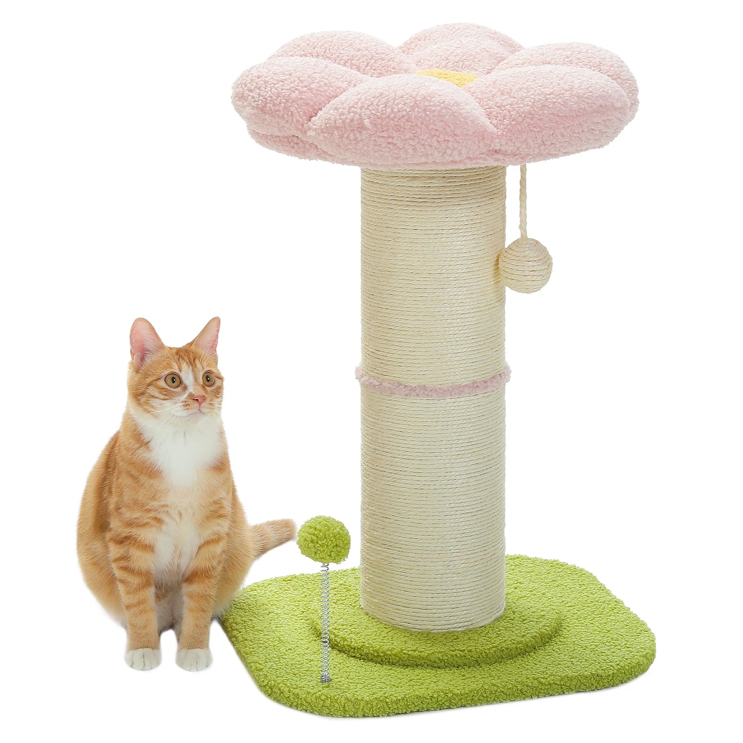 Scratching Post with Removable Flower Cat Bed