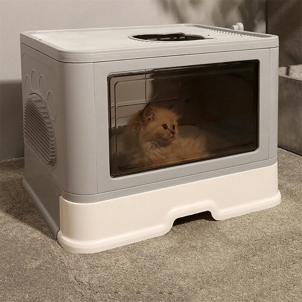 Large Hooded Cat Litter Box Tray Drawer