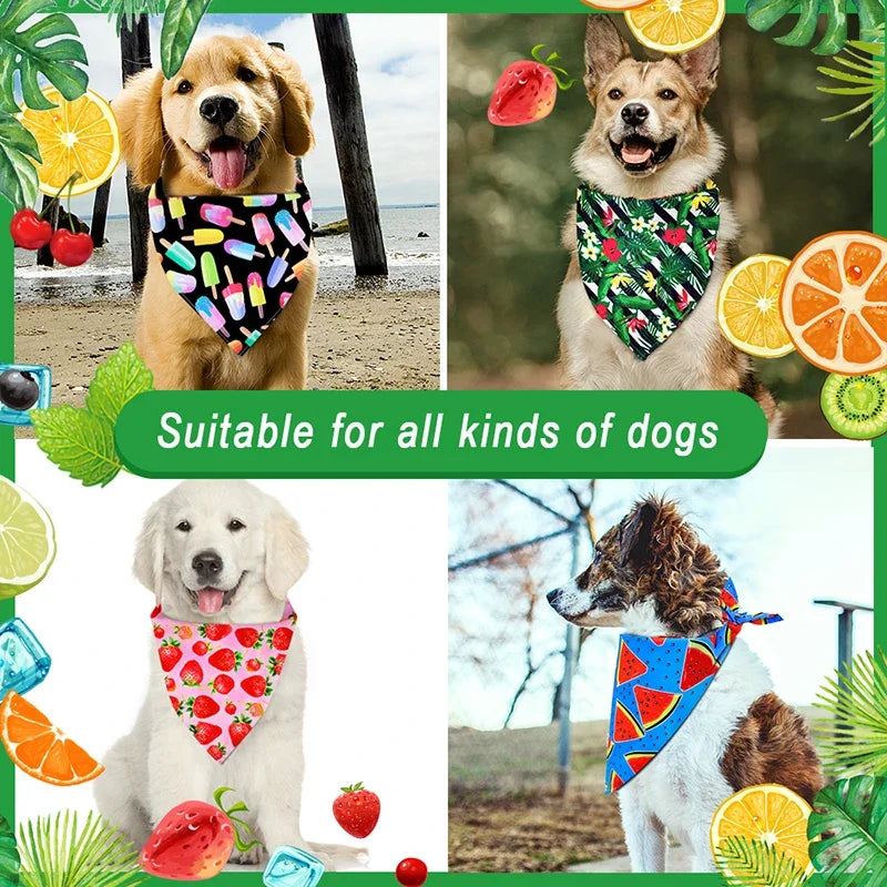 60/120PCS Handkerchief Dog Bandanas Breathable Spring Summer