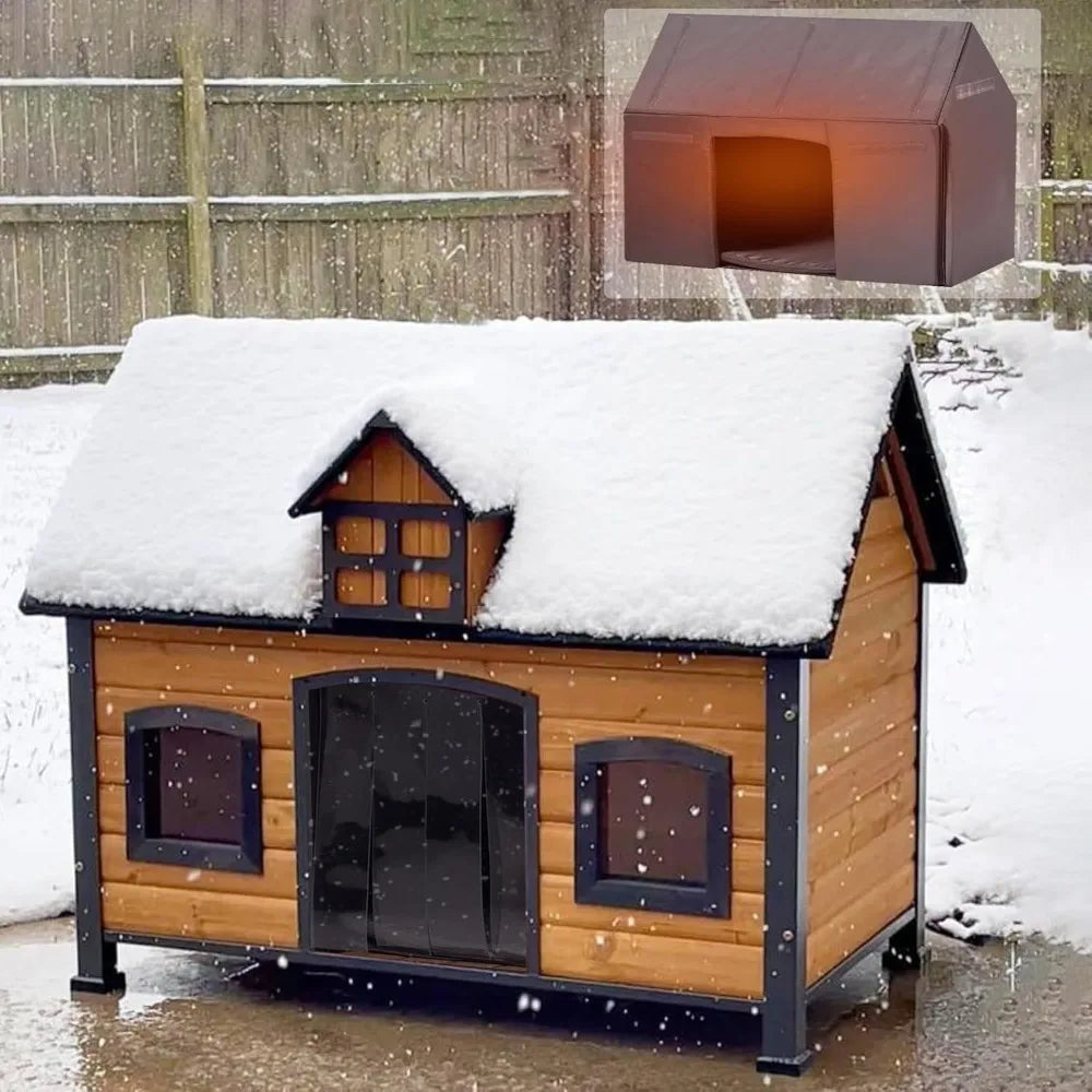 Dog House Outdoor with Strong Metal Frame Insulated Kennel for Small Medium Large Dogs Puppy Cage for Winter Weatherproof