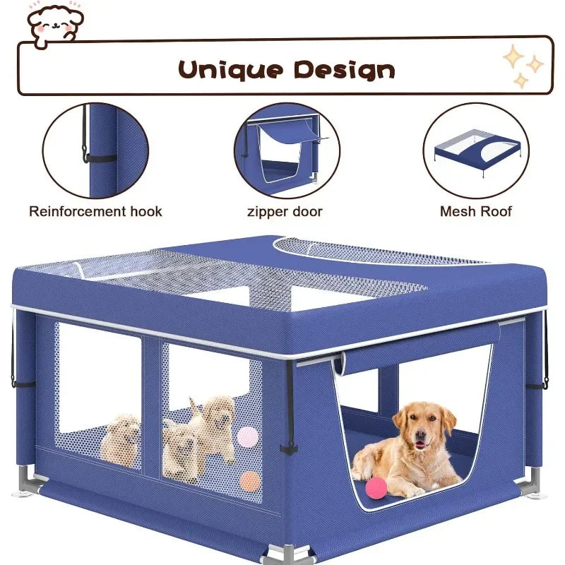 Puppy Play Pen, Outdoors & Indoors Safe and Sturdy
