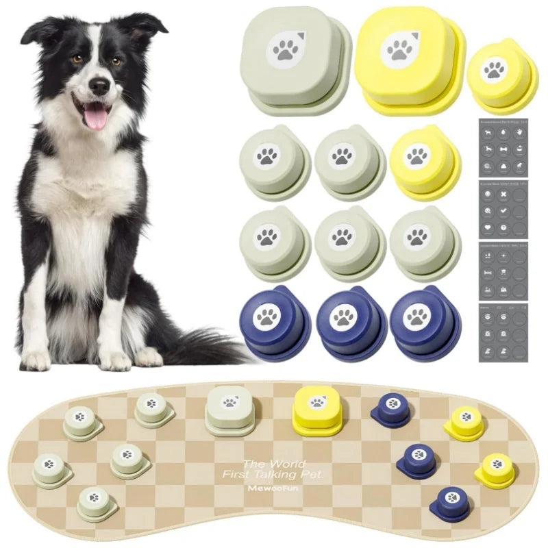 Dog Talking Button Set with Mat Communication Kit