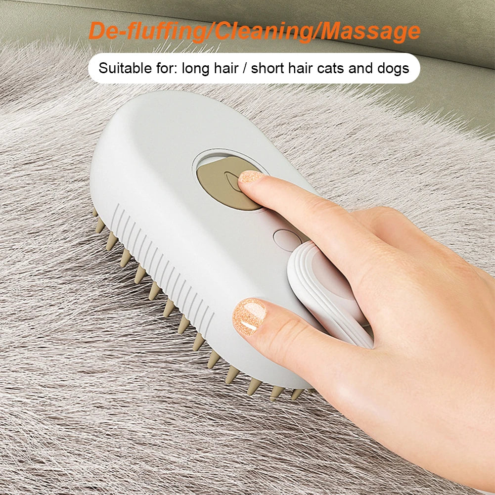 Pet Electric Cleaning Hair Brush Steam Spray
