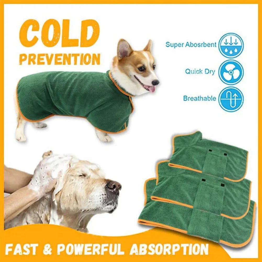 Pet Bathrobe Bath Towel Robe Absorbent Soft