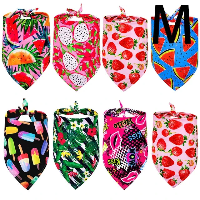 60/120PCS Handkerchief Dog Bandanas Breathable Spring Summer