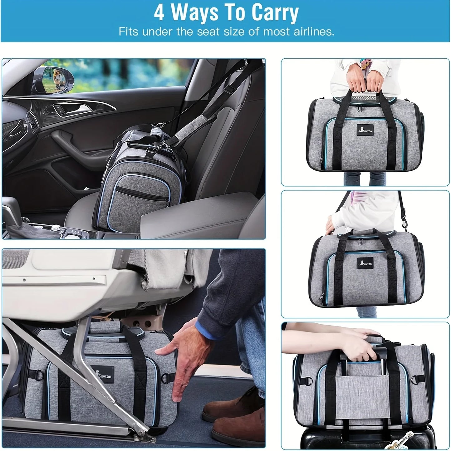 4-Way Expandable Pet Carrier, Airline Approved Foldable