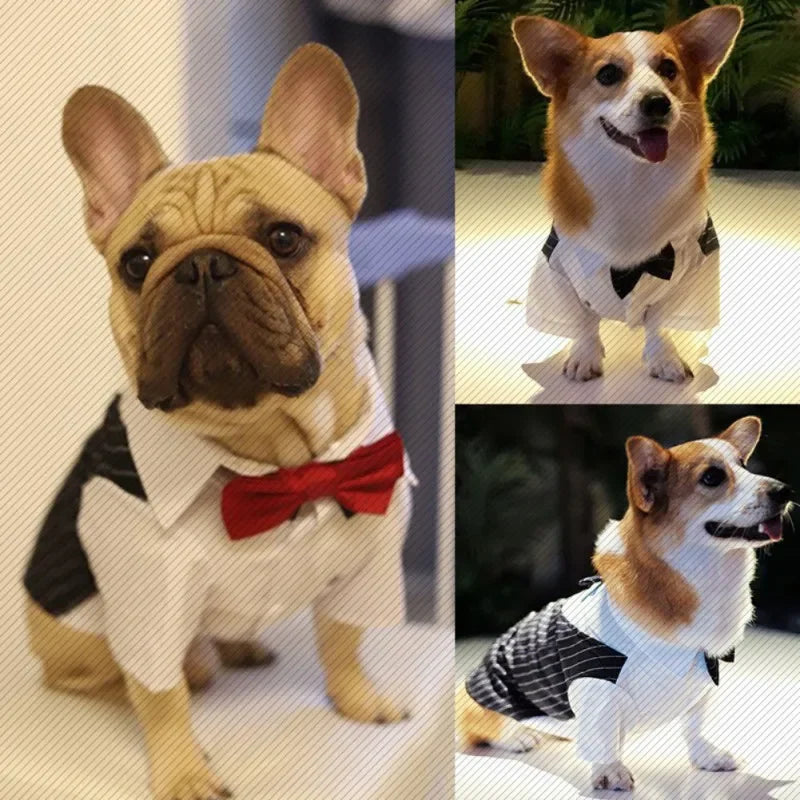 Gentleman Dog Suit Bow Tie Clothes