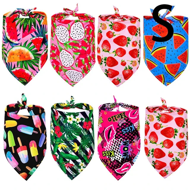 60/120PCS Handkerchief Dog Bandanas Breathable Spring Summer