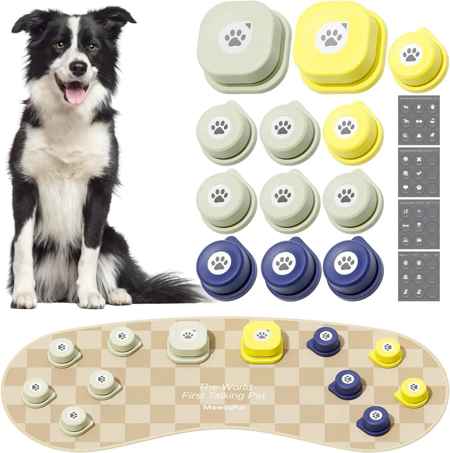 Dog Talking Button Set with Mat Communication Kit