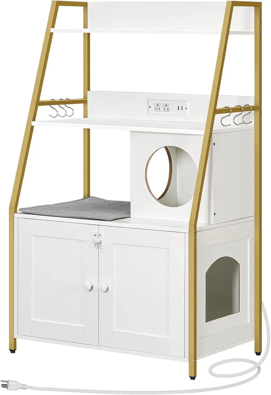 Cat Litter Box Hidden with Charging Station