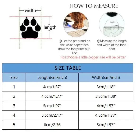4Pcs Set Non-Slip Dog Shoes