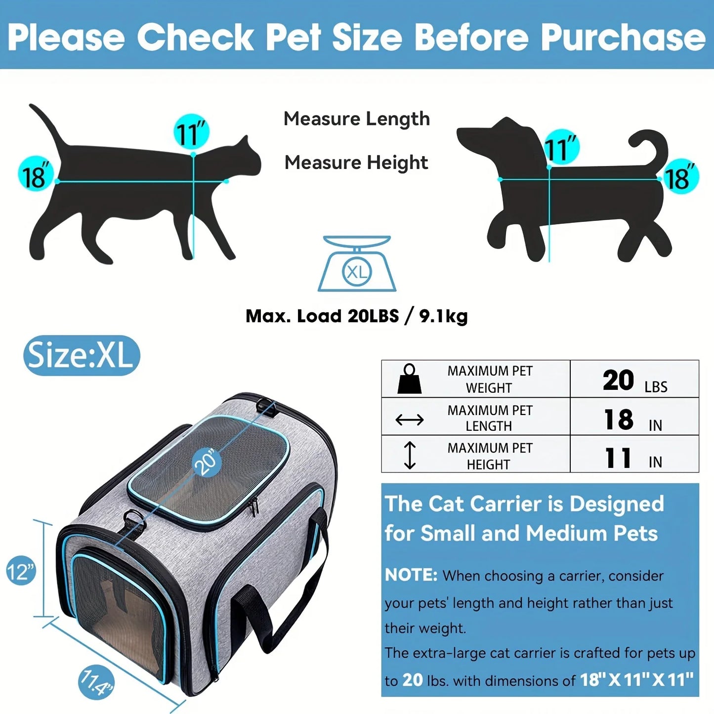 4-Way Expandable Pet Carrier, Airline Approved Foldable