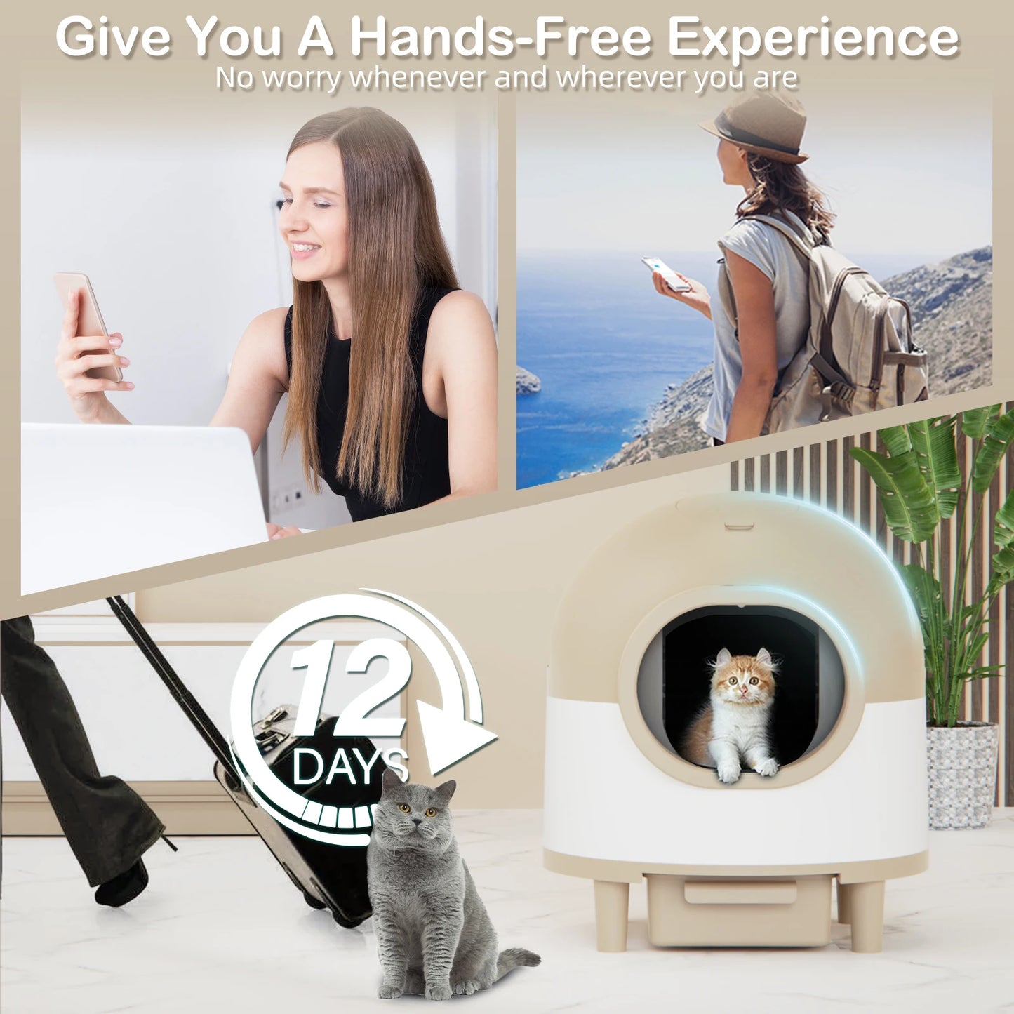 Self Cleaning Cat Litter Box W/ Trash Bag