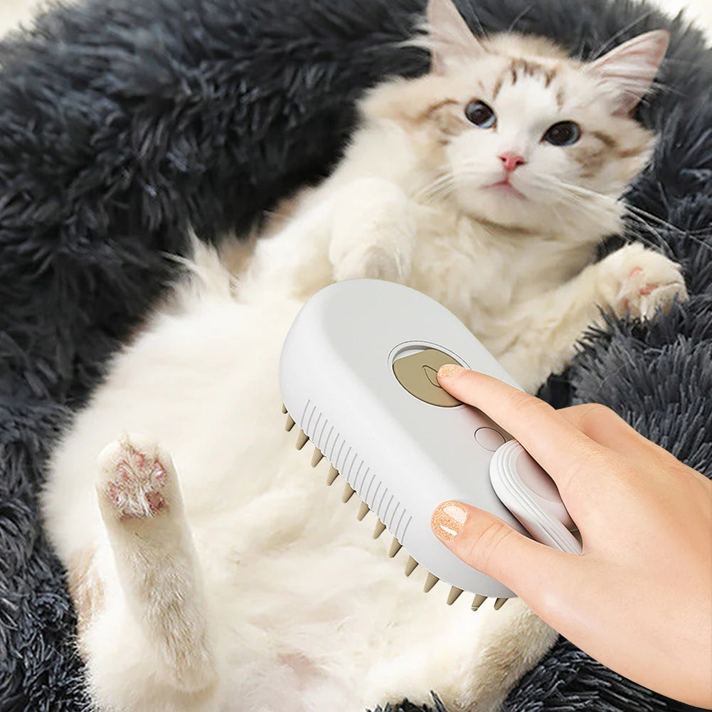 Pet Electric Cleaning Hair Brush Steam Spray