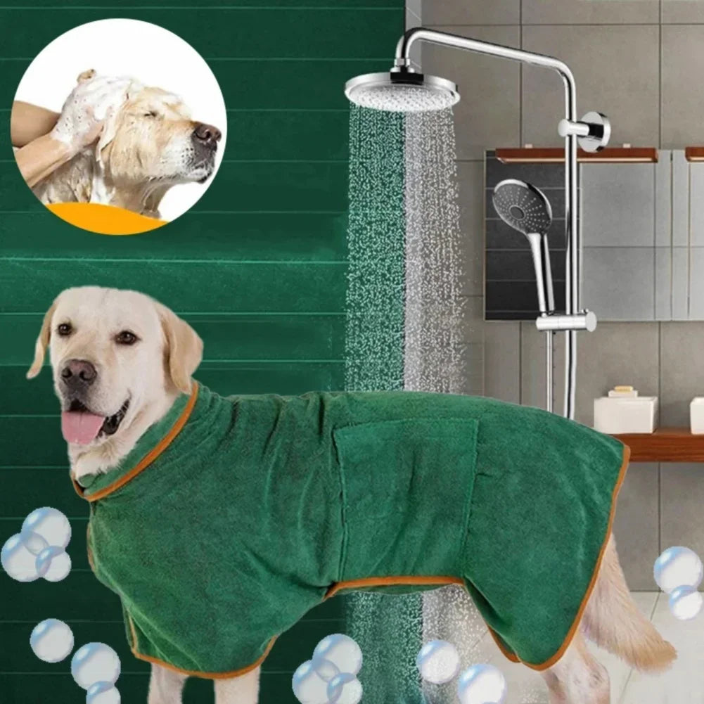 Pet Bathrobe Bath Towel Robe Absorbent Soft