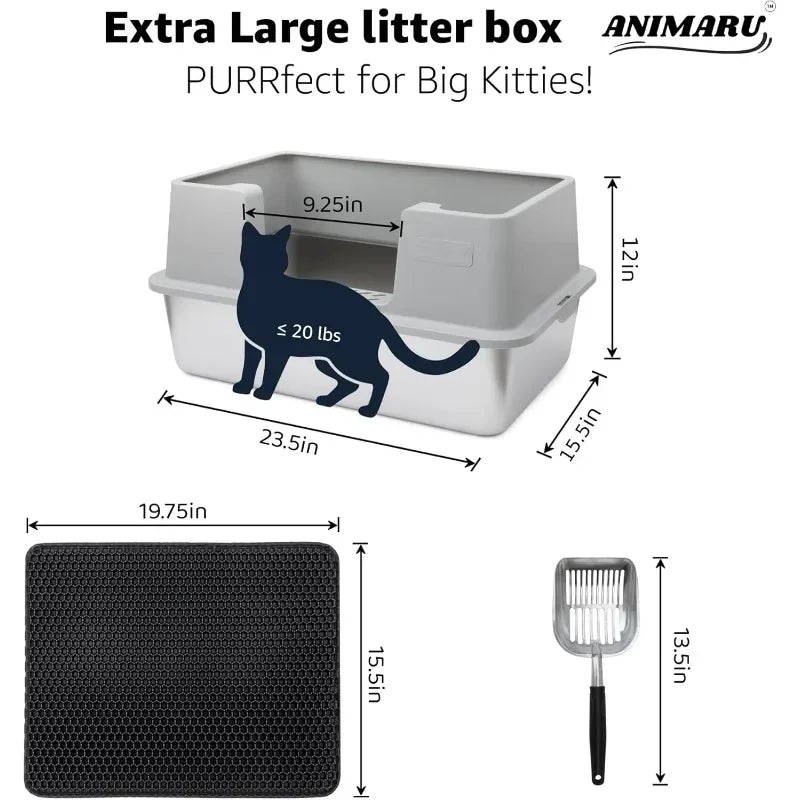 Stainless Steel Cat Litter Box with Lid