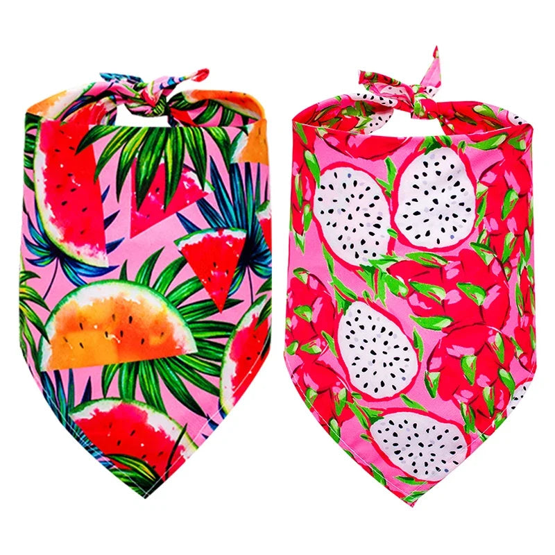60/120PCS Handkerchief Dog Bandanas Breathable Spring Summer