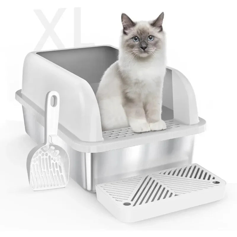 High Wall Closed Metal Litter Box Leakproof