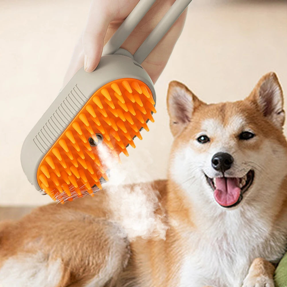Pet Electric Cleaning Hair Brush Steam Spray