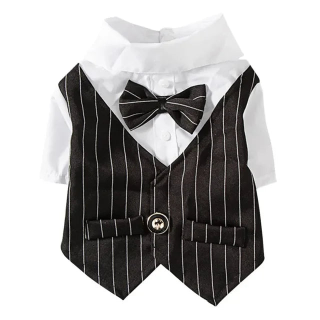 Gentleman Dog Suit Bow Tie Clothes