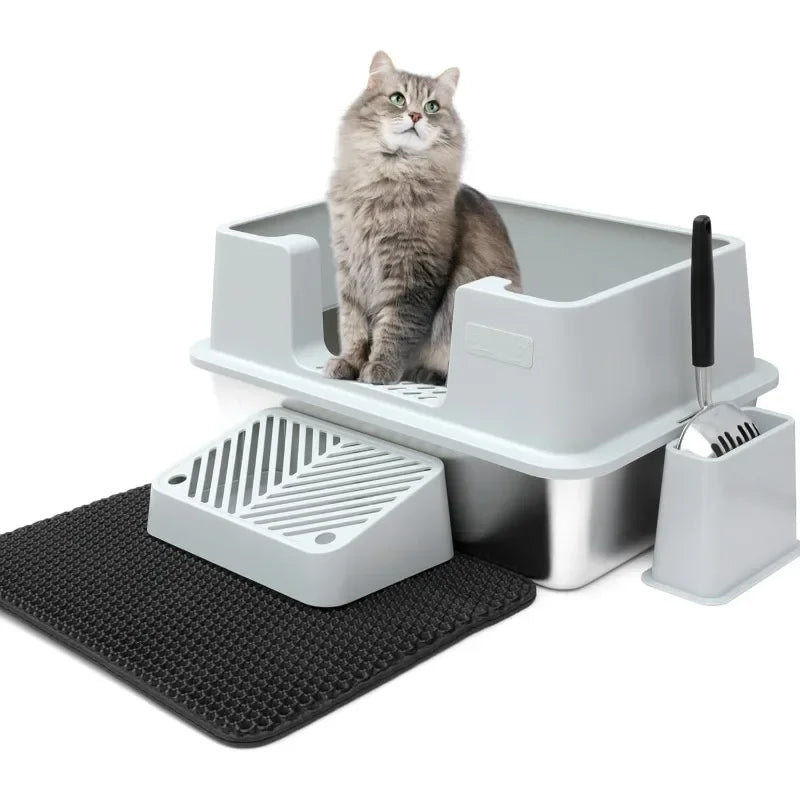 Stainless Steel Cat Litter Box with Lid