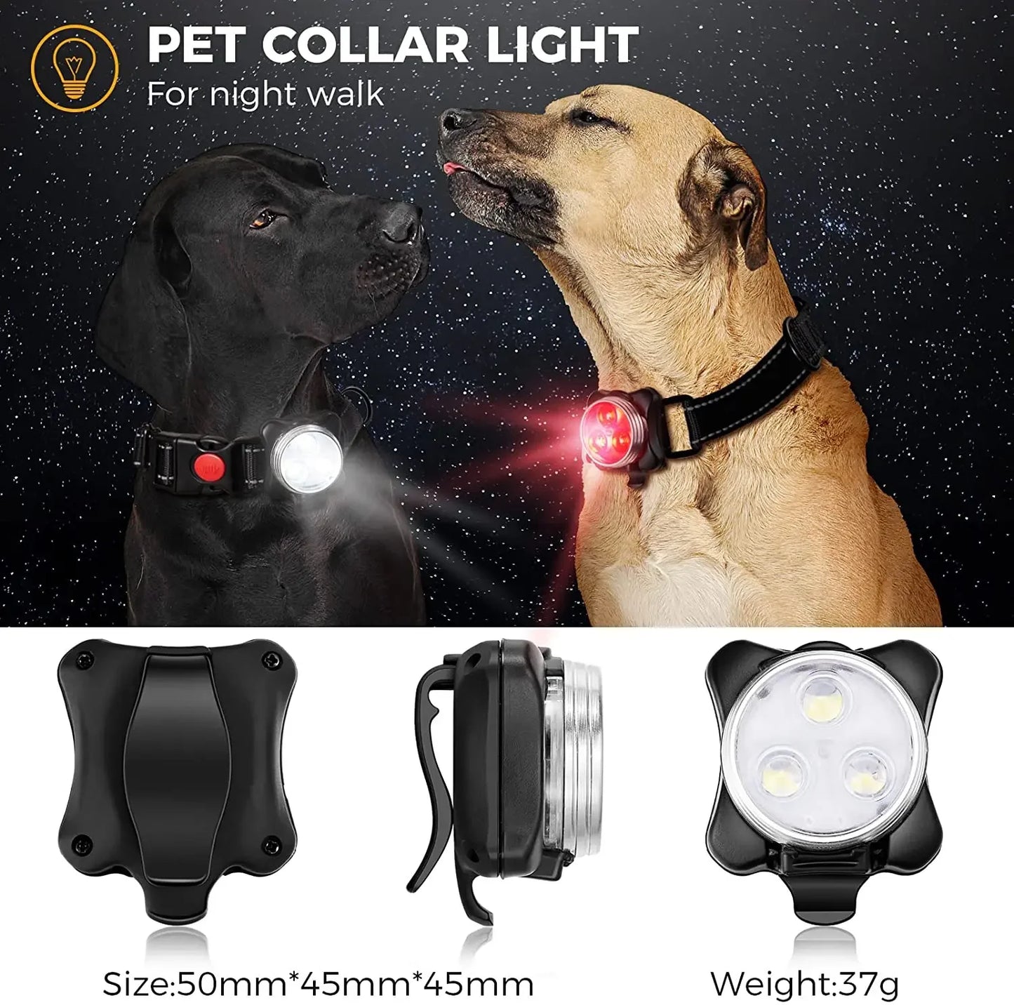 Night Safety Led Dogs Flashlight Collar Harness