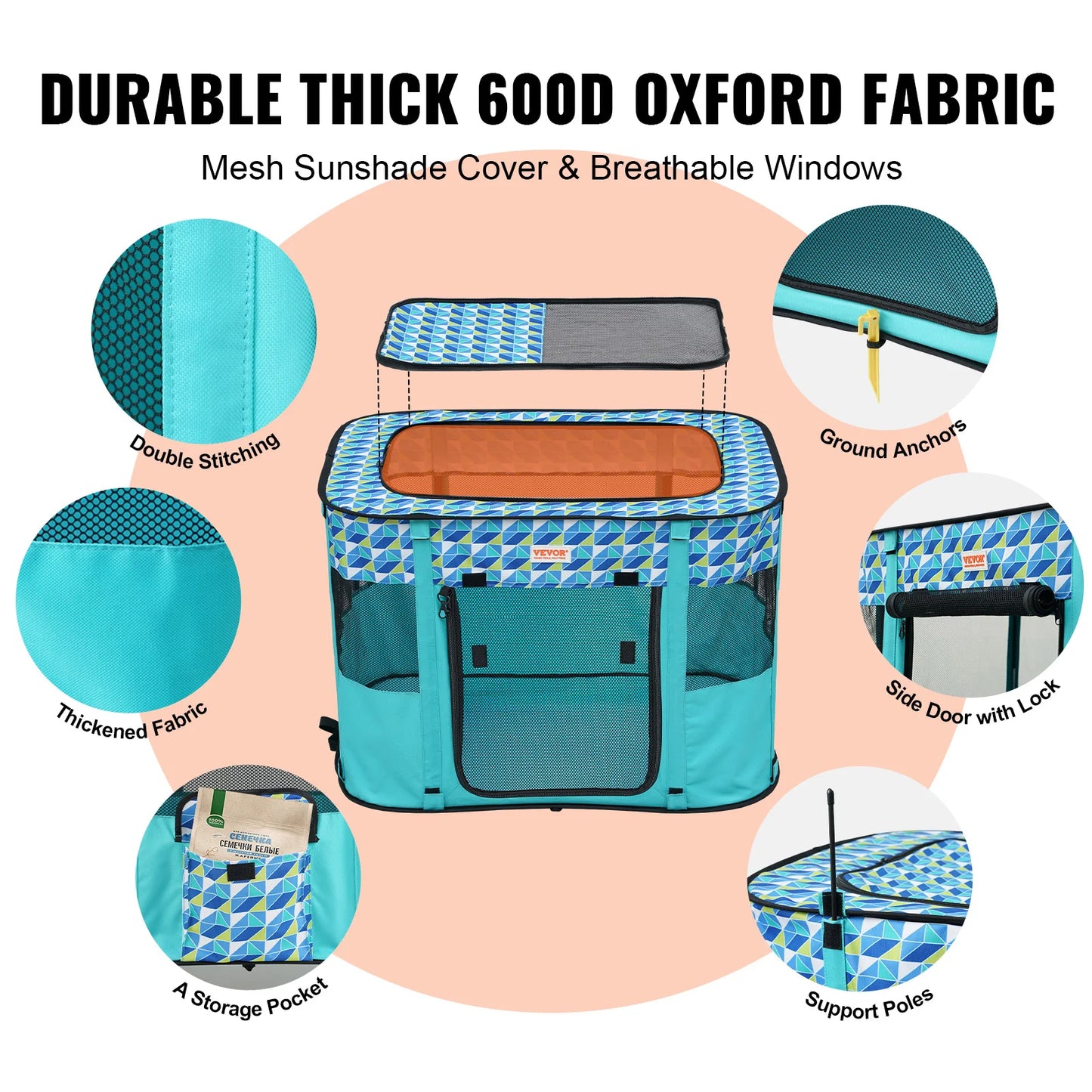 Pet Kennel Waterproof For Indoor Outdoor Camping