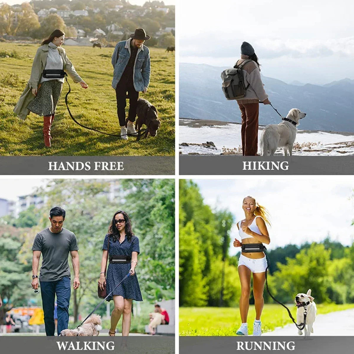 Hands Free Reflective Leash with Waist Bag
