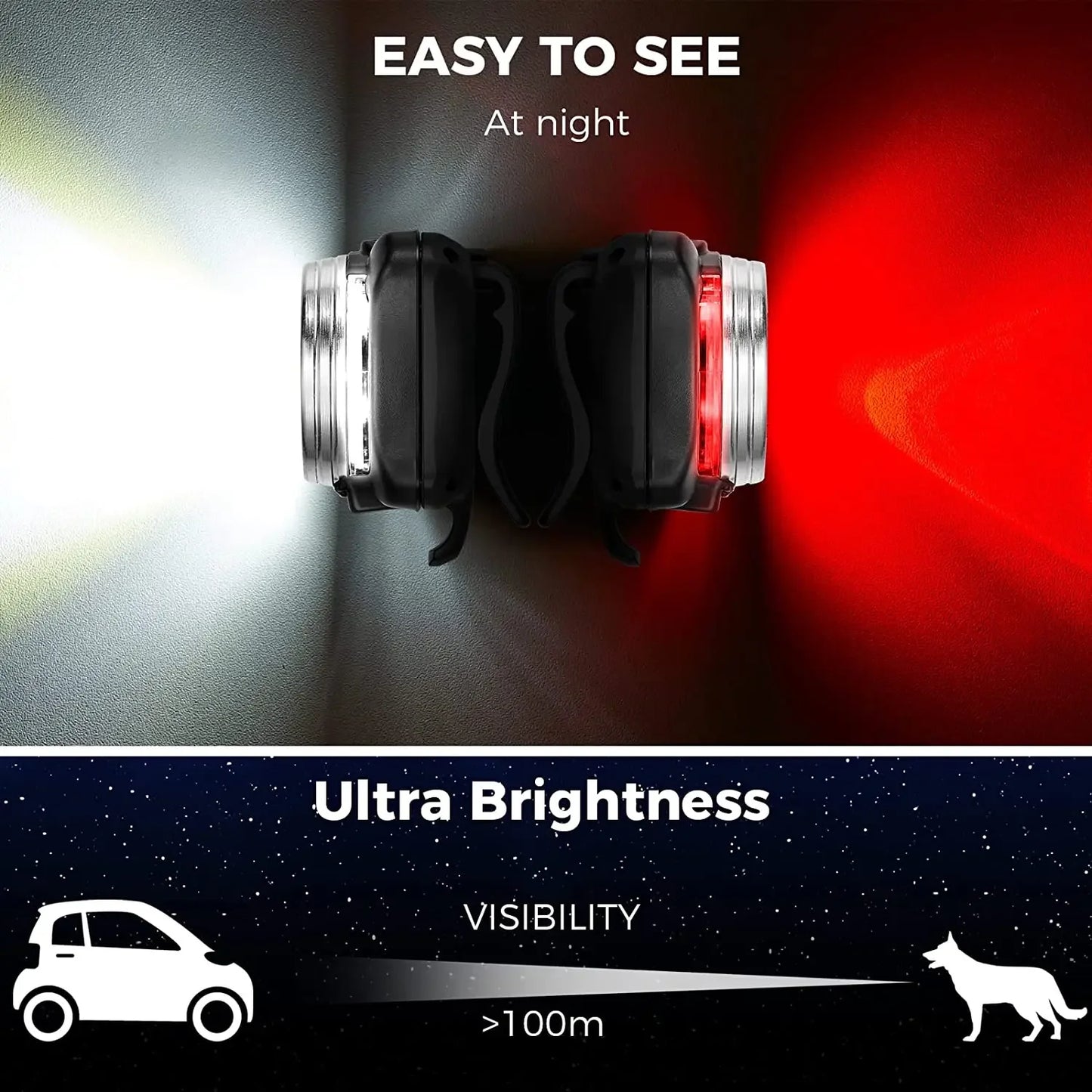 Night Safety Led Dogs Flashlight Collar Harness