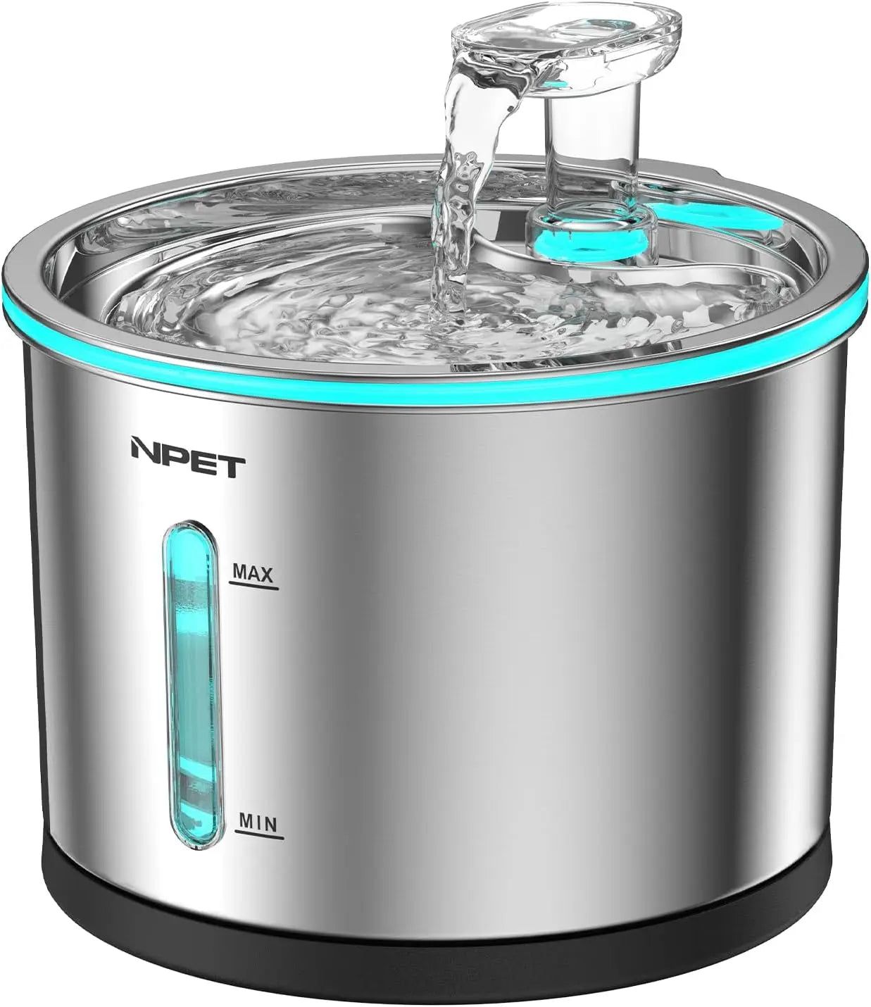 NPET Cat Water Fountain Stainless Steel, 50oz/1.5L