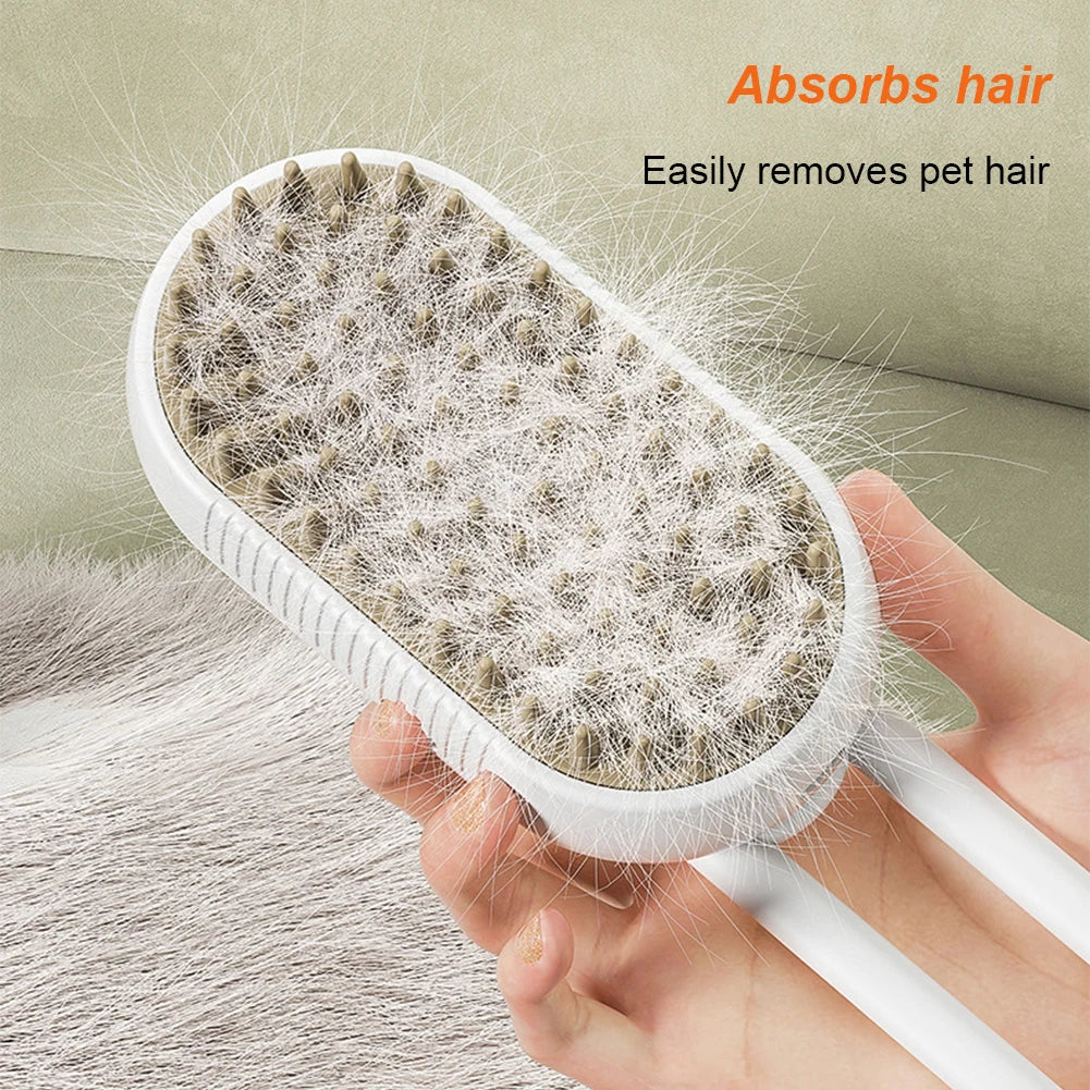 Pet Electric Cleaning Hair Brush Steam Spray