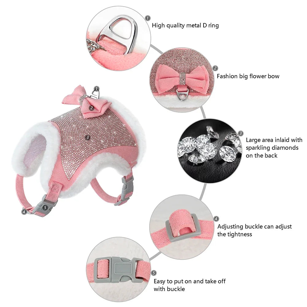Small Dogs Cats Soft Warm Dog Harness Vest