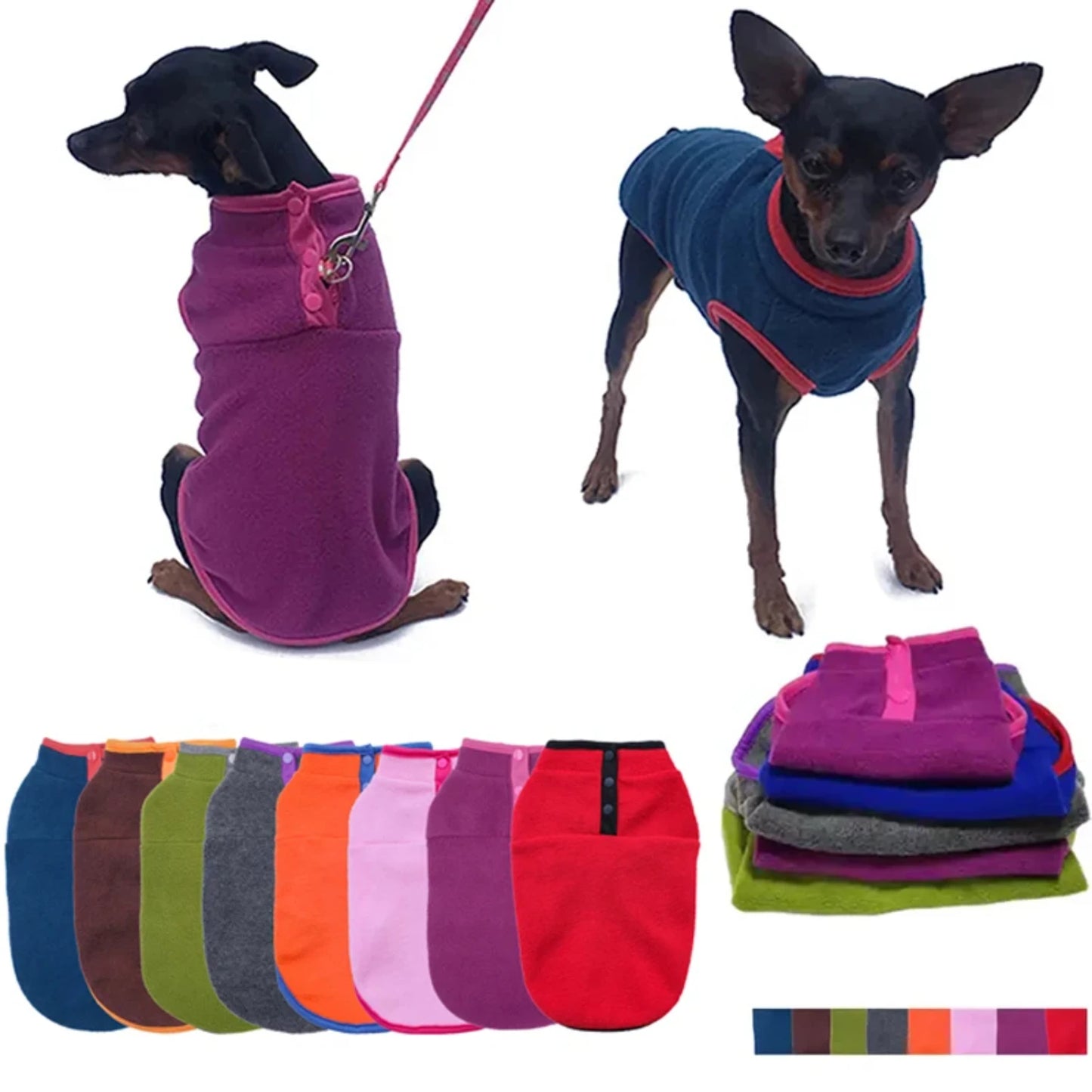 Autumn Winter Soft Puppy Cats Coat Warm Fleece Vest