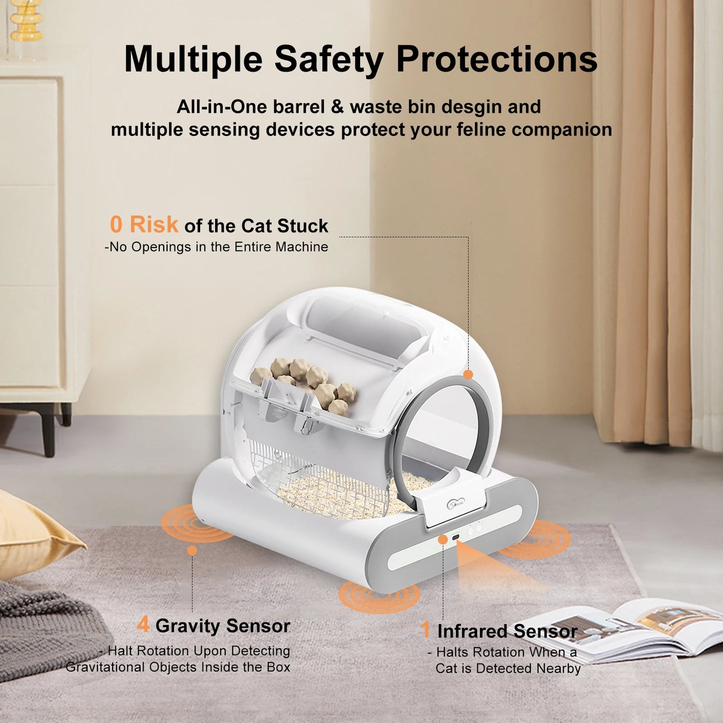 DOEL Automatic Cat Litter Box Self Cleaning with App Control & Cat Litter Mat Smart Cat Toilet for Multiple Large Cats