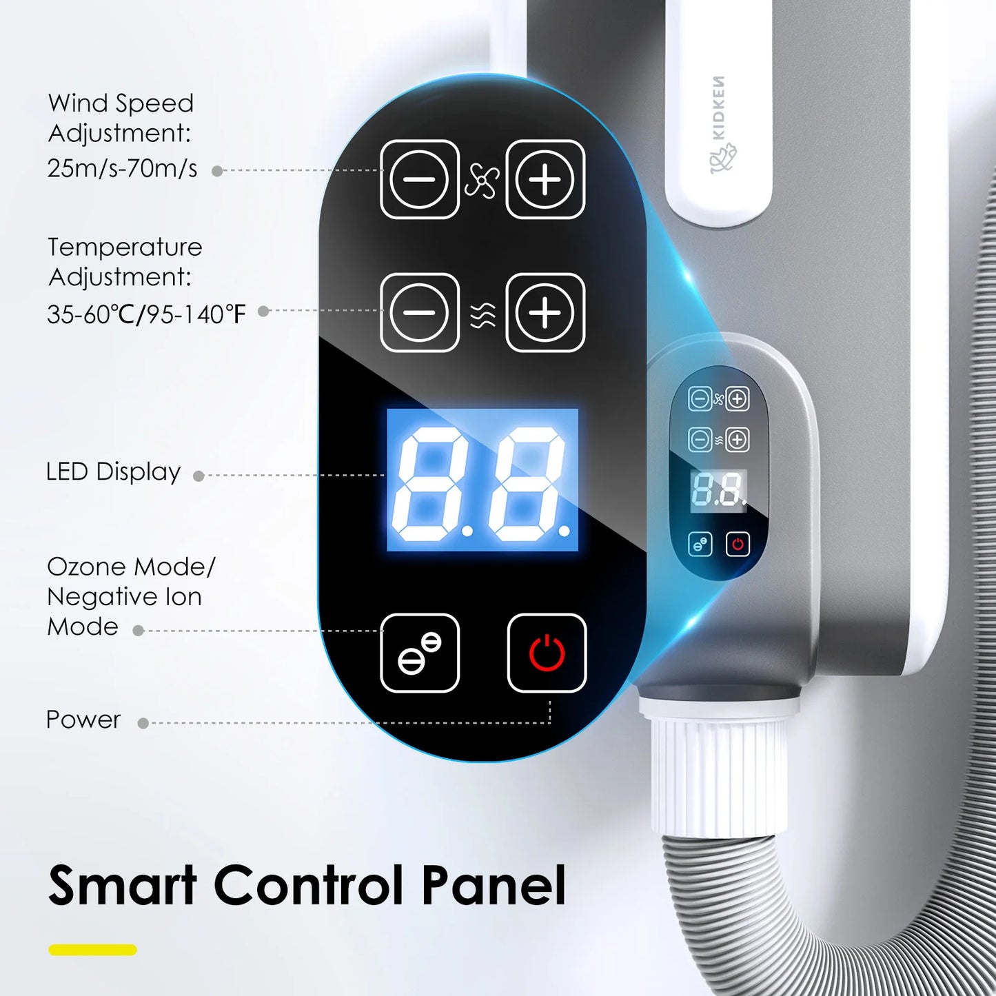 Pet Blow Dryer Adjustable Speed Temperature Control