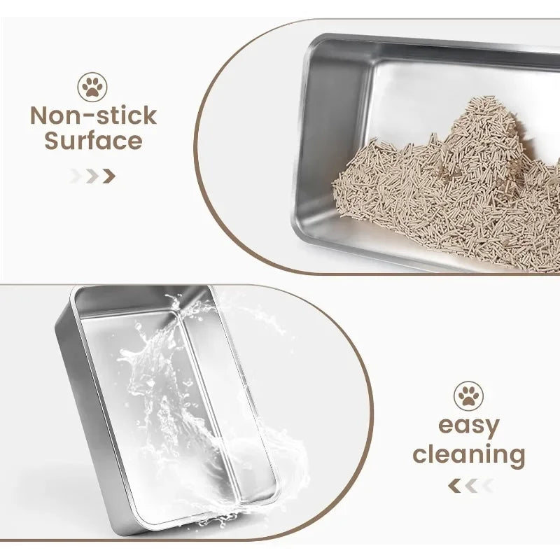 High Wall Closed Metal Litter Box Leakproof