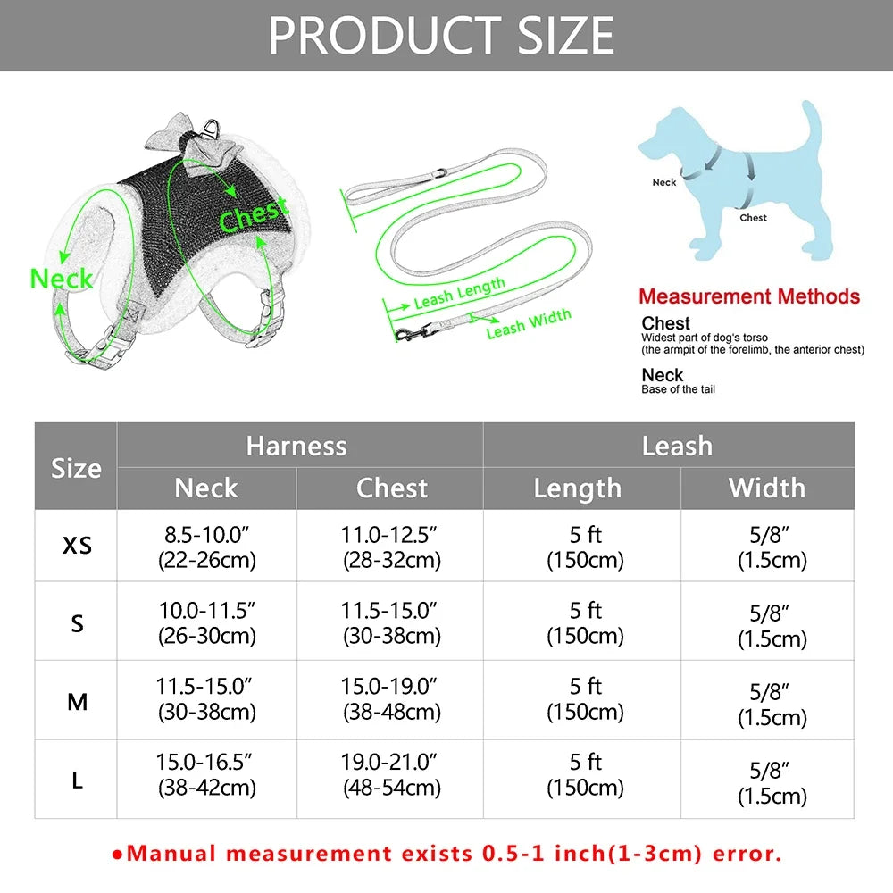 Small Dogs Cats Soft Warm Dog Harness Vest
