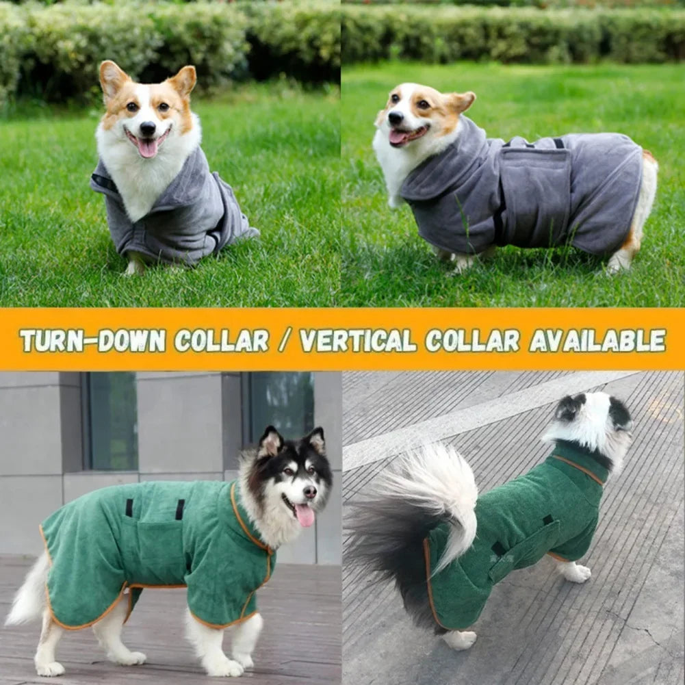 Pet Bathrobe Bath Towel Robe Absorbent Soft
