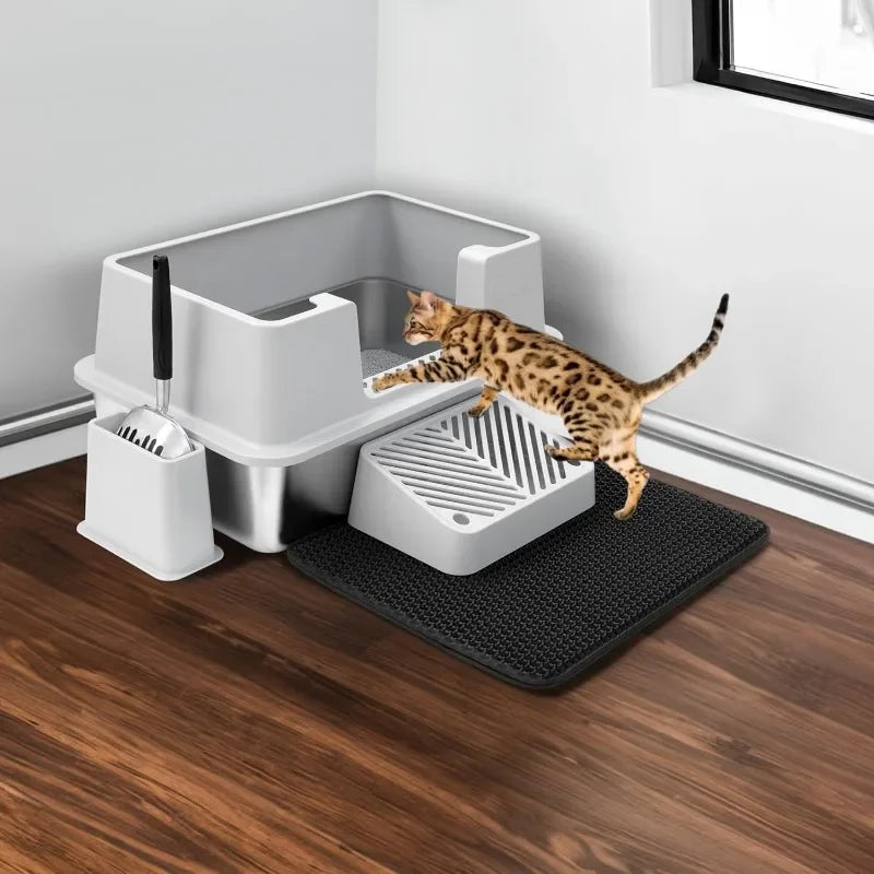 Stainless Steel Cat Litter Box with Lid