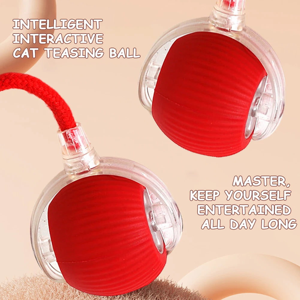 1-3PCS Interactive Cat Automatic Rolling Ball Toy