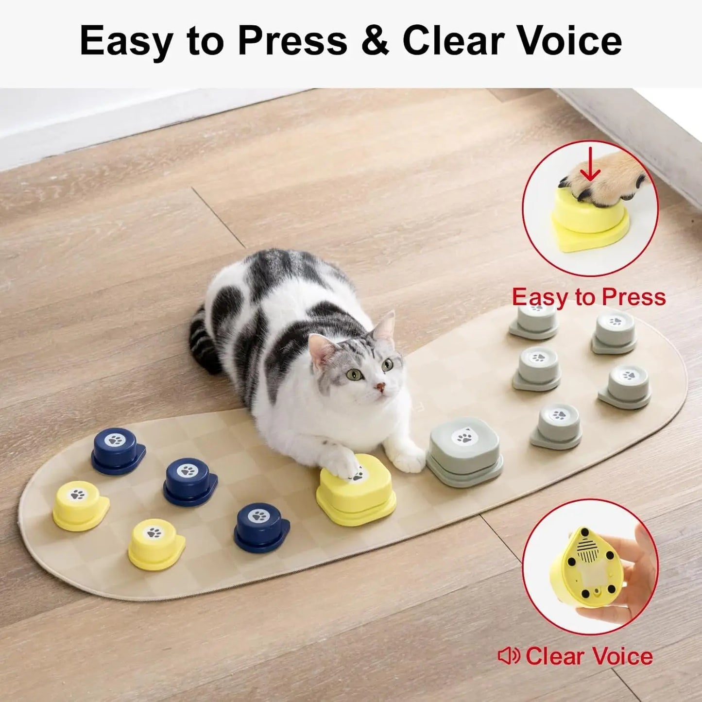 Dog Talking Button Set with Mat Communication Kit