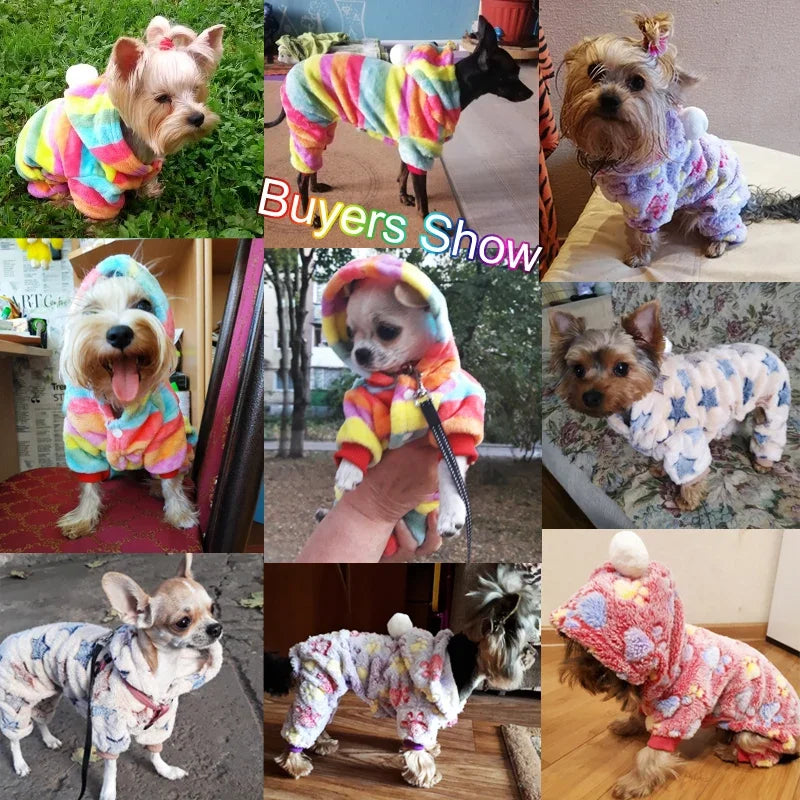 Dog  Pajamas Warm Fleece  Pet Small Dog