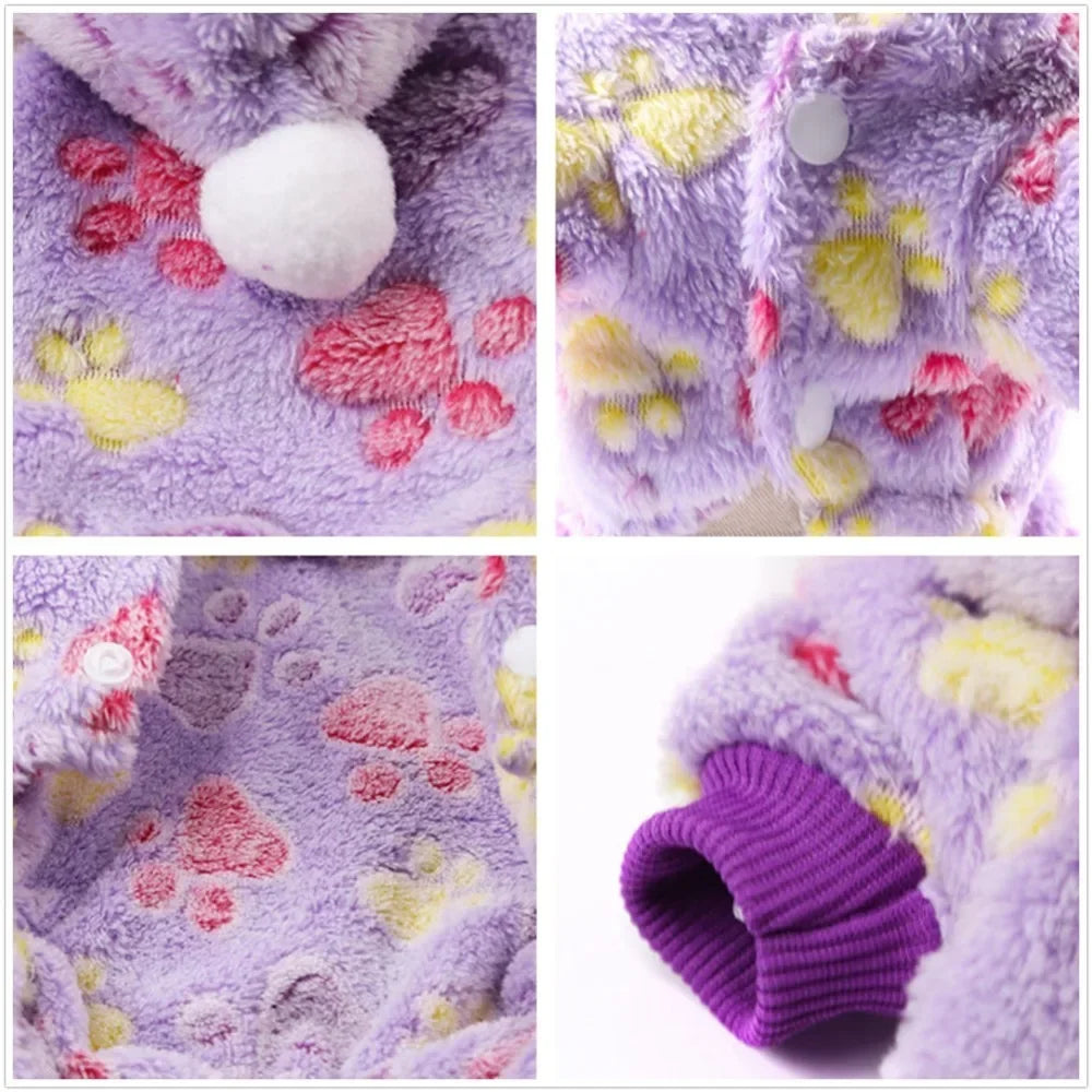 Dog  Pajamas Warm Fleece  Pet Small Dog