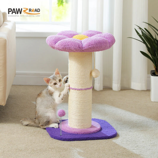 Scratching Post with Removable Flower Cat Bed