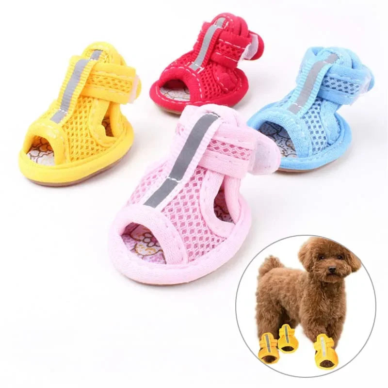 4Pcs Set Non-Slip Dog Shoes