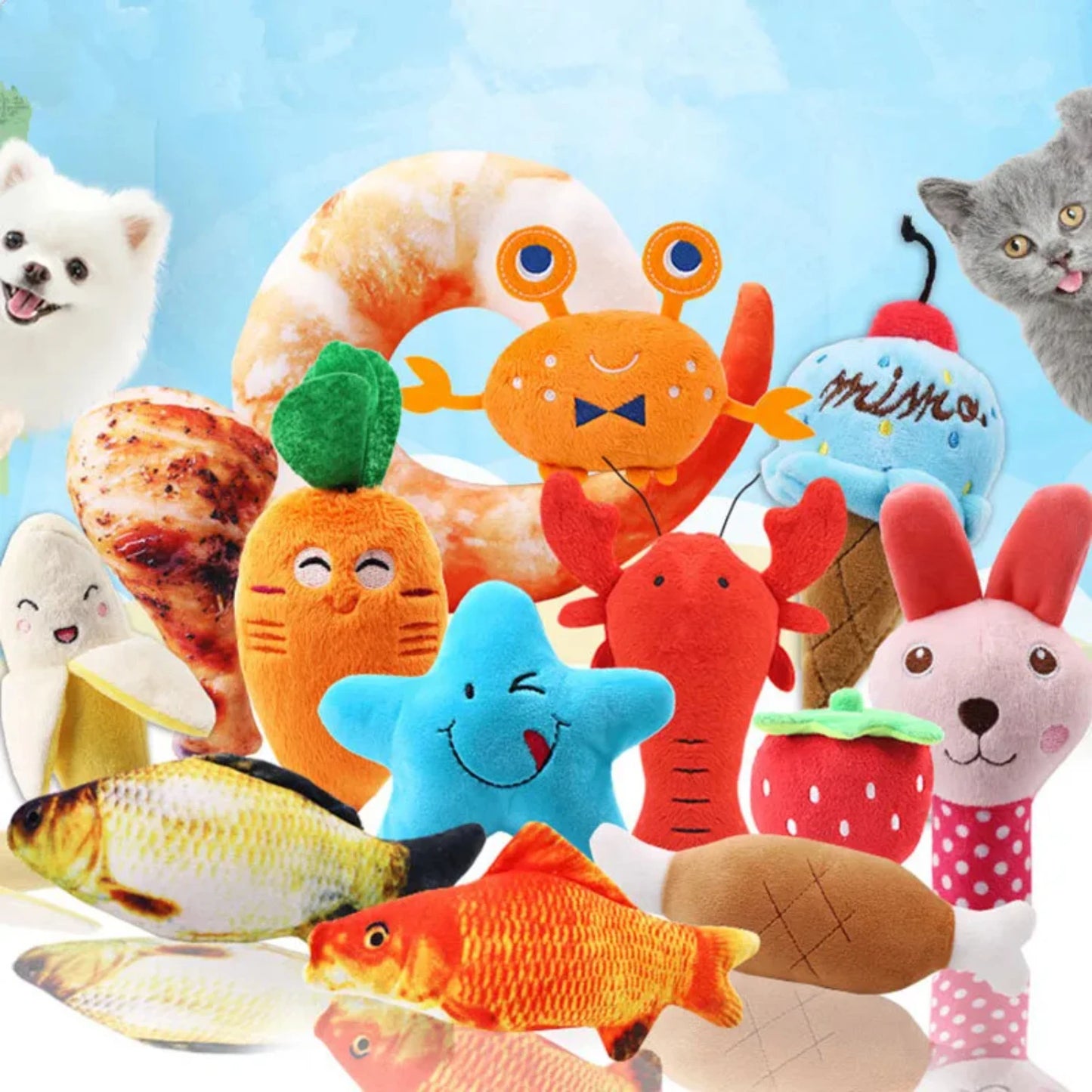 Interactive Entertaining Chewable Stuffed Squeaky Dog Toy