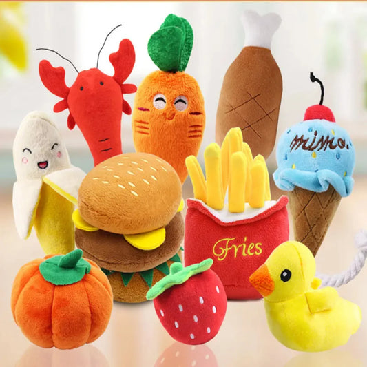 Interactive Entertaining Chewable Stuffed Squeaky Dog Toy