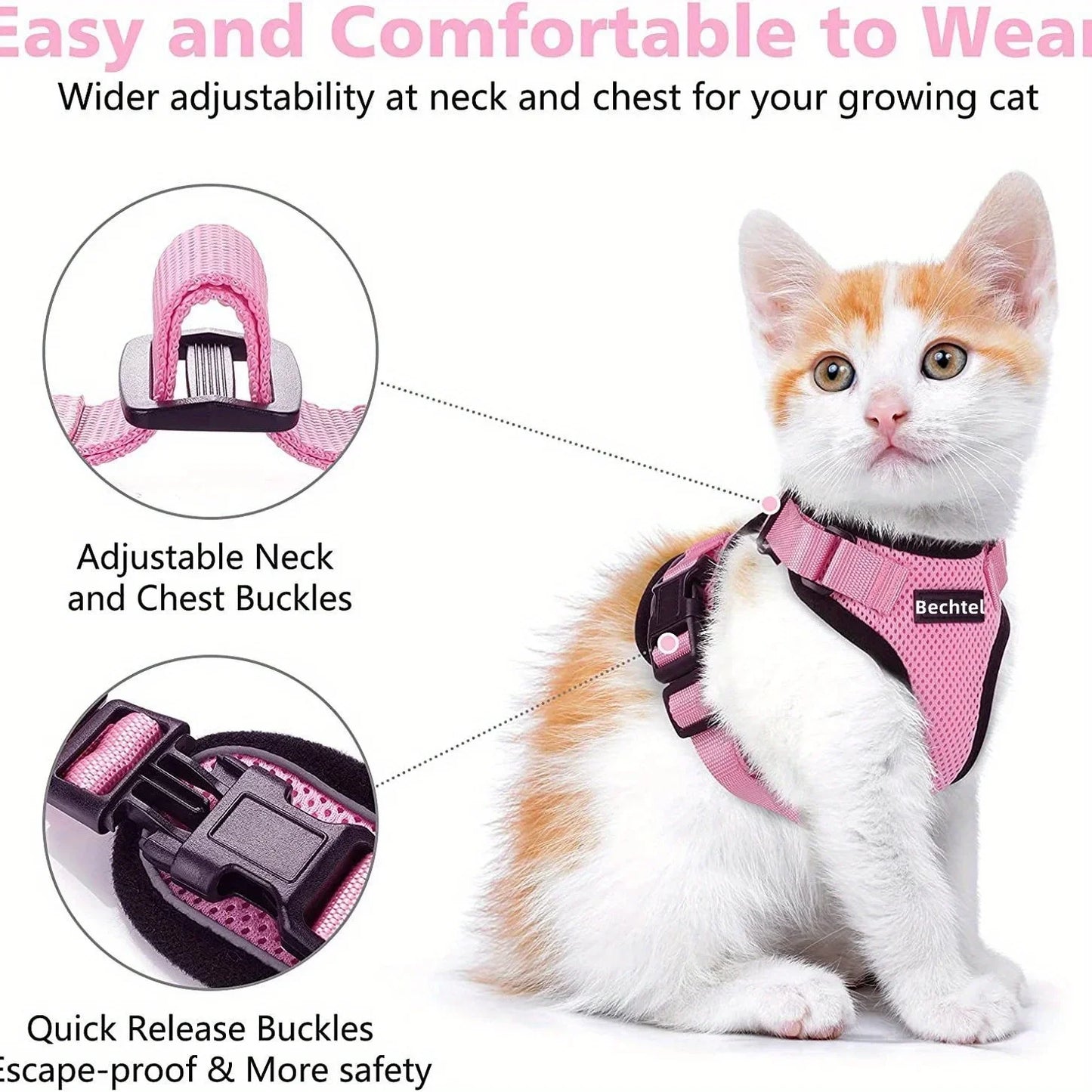 Non-Slip Cat Leash Vest Pet Carrier